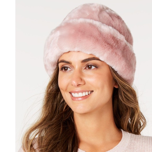 nine west faux fur hat